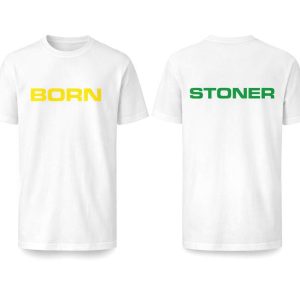 Born Stoner Yellow/Green White Tee Shirt